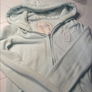 Abercrombie & Fitch Soft Blue Zip-Up Hoodie